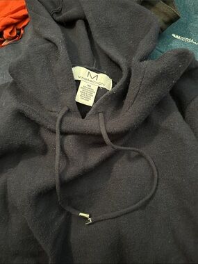 Magaschoni Navy Drawstring Hoodie with Metal Aglets